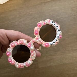 Pink Beaded Sunglasses custom bling baby sunnies Charlotte monogram